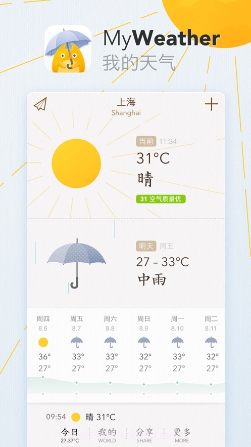 我的天气MyWeather截图1 我的天气MyWeather截图1