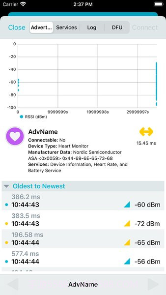 nRF Connect蓝牙扫描连接App截图1