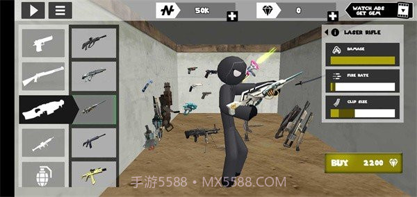 火柴人绳索英雄黑衣人无限金币版截图2