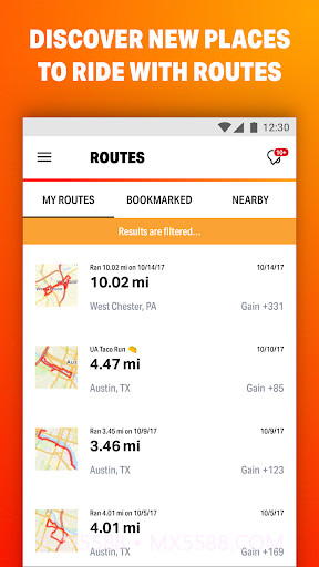 MapMyRide+ GPS自行车记录截图1 MapMyRide+ GPS自行车记录截图1