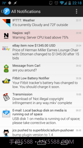 推送通知 Pushover截图1
