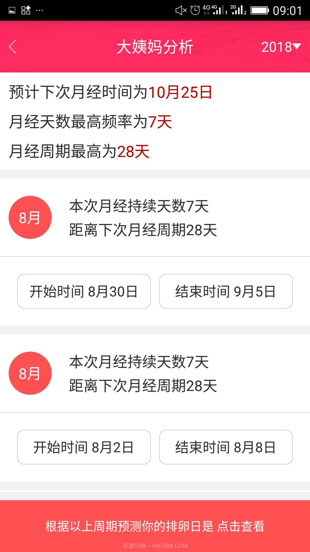 排卵期安全期日历截图5 排卵期安全期日历截图5